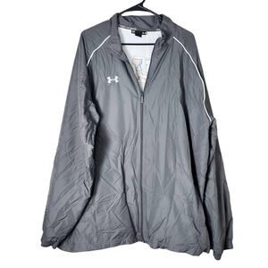 Under Armour Windbreaker Jacket Mens XXL Gray Long Sleeve Full Zip